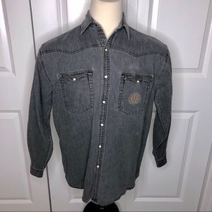 Harley Davidson Button Down Grey Shirt Medium